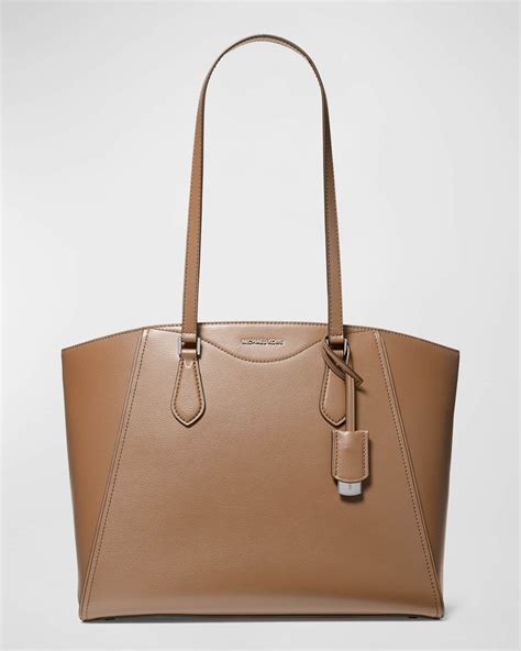 Michael Kors Taryn Leather Tote in Brown .